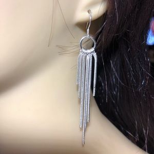 Stunning sterling silver dangle chain earrings